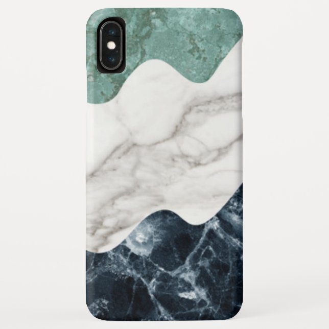 Black White Green Marble Texture Case-Mate iPhone Case (Back)