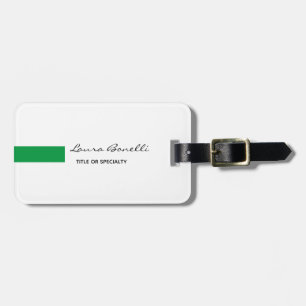 Black White Green Professional Modern Luggage Tag