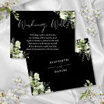 Black White Greenery Floral Wishing Well Wedding Enclosure Card<br><div class="desc">This elegant black and white greenery floral wishing well enclosure card can be personalized with your special message and names! Designed by Thisisnotme©</div>
