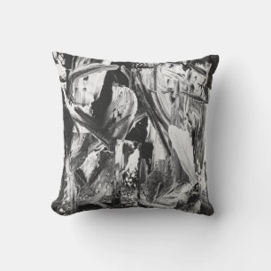 Black/White/Grey Abstract Decor Pillow