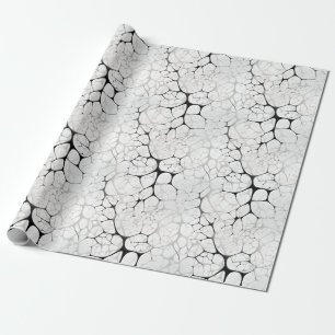Black, White & Grey Abstract Network Wrapping Paper