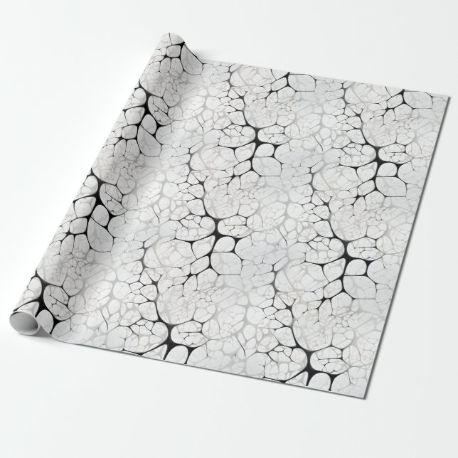 Black, White & Grey Abstract Network Wrapping Paper (Unrolled)