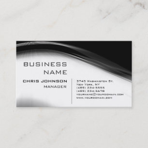Black & White Grey Charming Manager Business Card