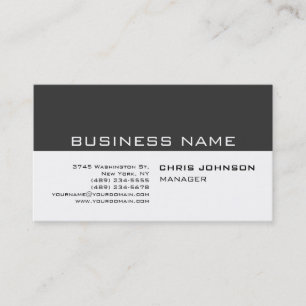 Black & White Grey Clear Manager Business Card