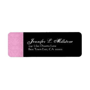 Black White Grey Damask Return Address Label