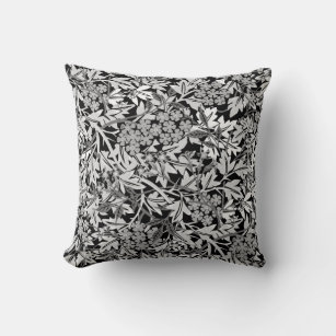 Black White & Grey Elegant Floral Pattern Cushion