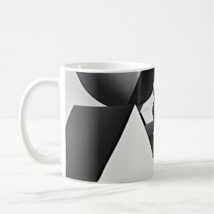 Black white grey geometric shapes  coffee mug
