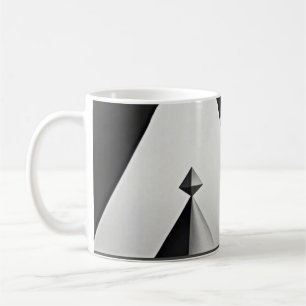Black white grey geometric shapes coffee mug