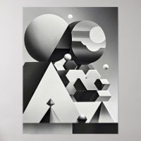 Black white grey geometric shapes 