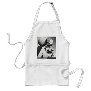 Black white grey geometric shapes  standard apron