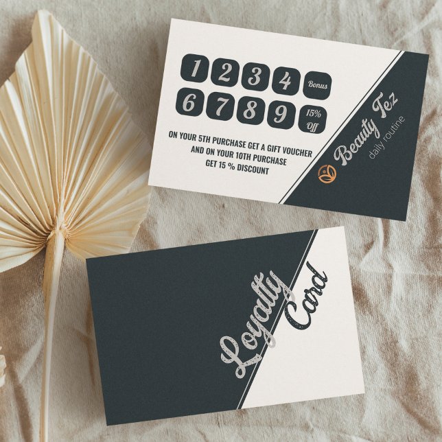 Black White Grey Grey Script Loyalty  Business Card (Black White Gray Grey Script Loyalty Business Card)
