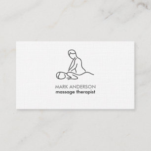 Black White Grey Massage Therapy Masseuse Spa Business Card