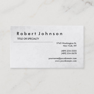 Black White Grey Minimalist Classical Business Card