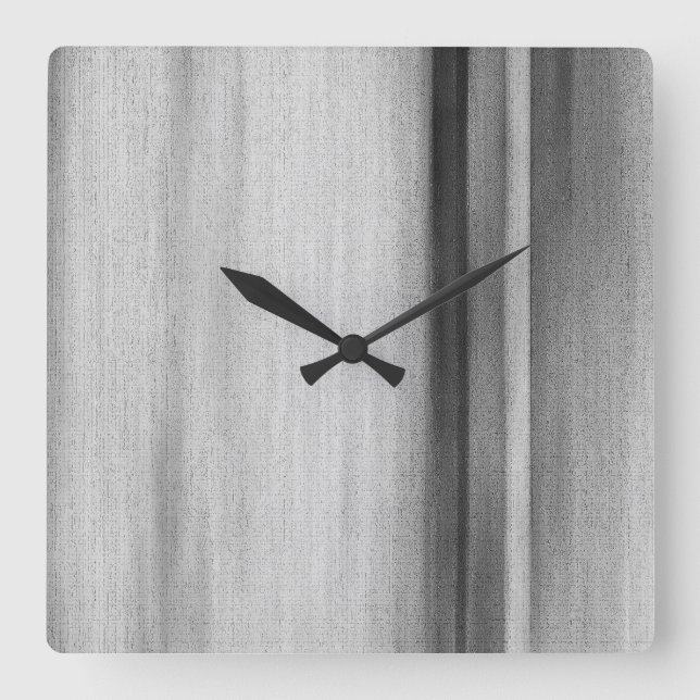 Black White Grey Modern Square Wall Clock (Front)
