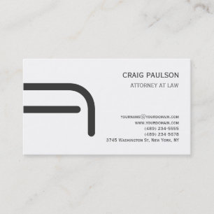 Black White Grey Monogram Attorney Business Card