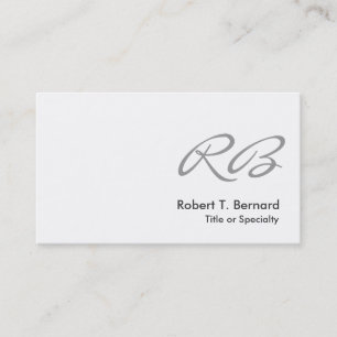 Black White Grey Monogram Consultant Business Card