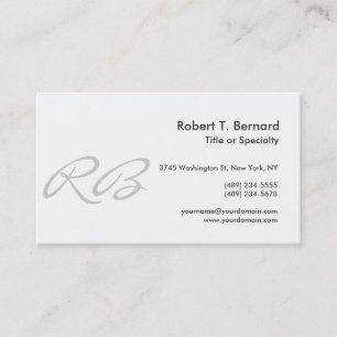 Black White Grey Monogram Consultant Business Card