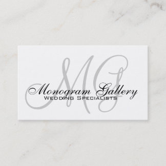 Black White Grey Monograms Simple Business Card