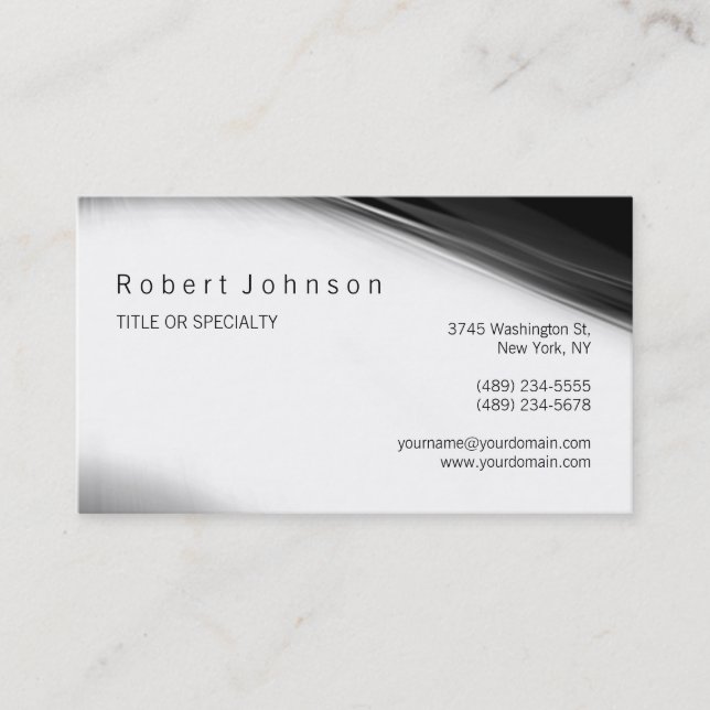 Black White Grey Pattern Business Card (Front)