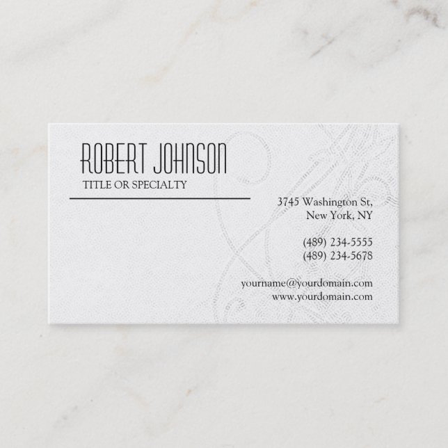 Black White Grey Pattern Business Card (Front)