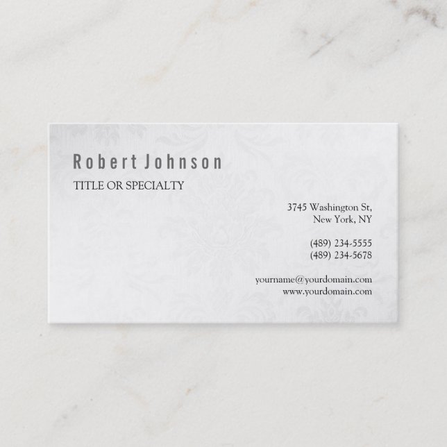 Black White Grey Pattern Business Card (Front)