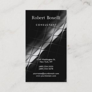 Black White Grey Plain Modern Business Card