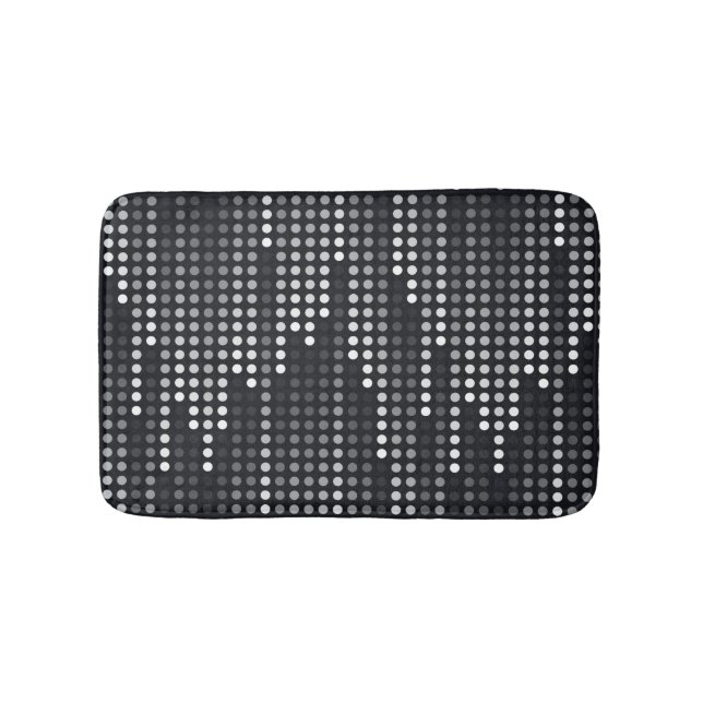 Black White Grey polka dots matrix Bath Mat (Front)