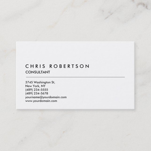 Black White Grey Professional Business Card (Front)