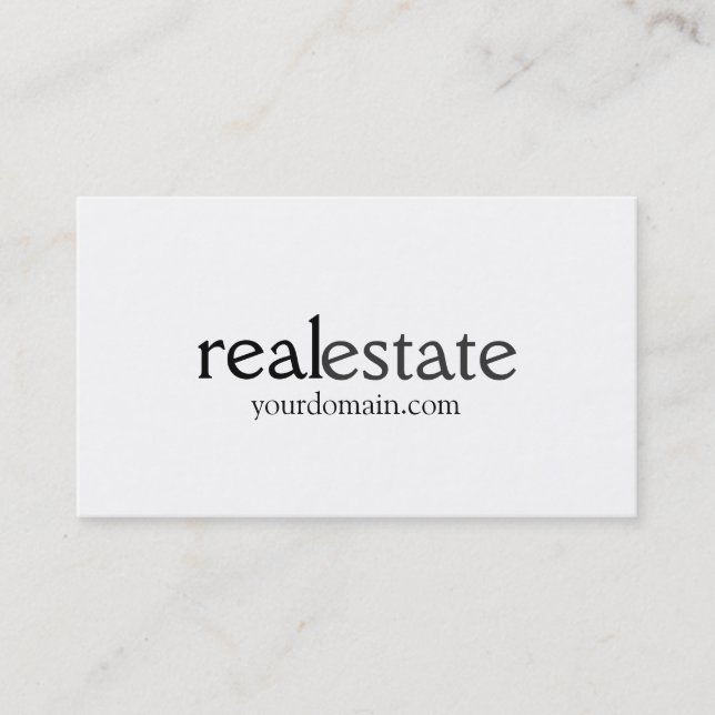 Black White Grey Real Estate Agent Business Card (Front)