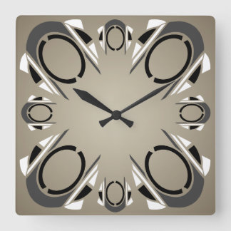Black White Grey Sepia Art Deco Wall Clock
