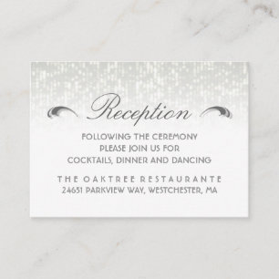 Black White & Grey Simplicity Art Deco Reception Enclosure Card