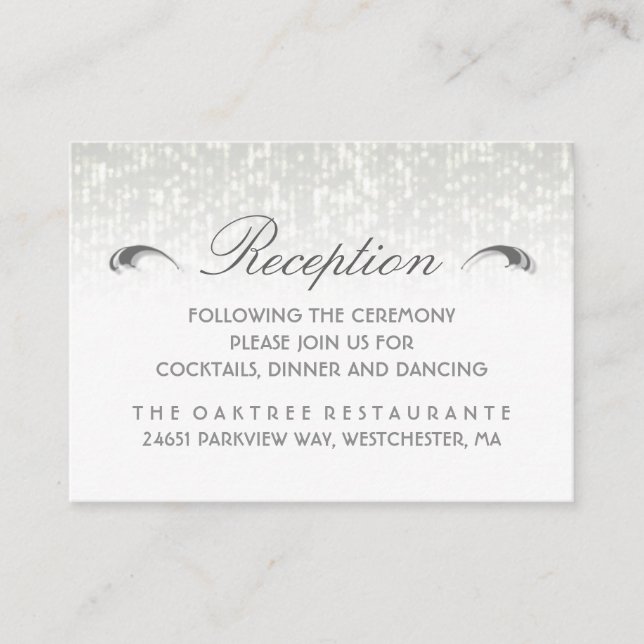 Black White & Grey Simplicity Art Deco Reception Enclosure Card (Front)