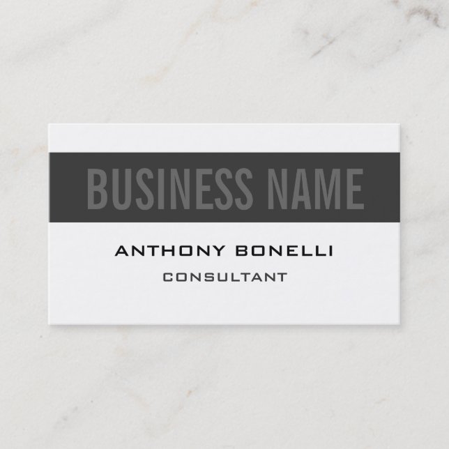 Black White Grey Stripe Charming Business Card (Front)