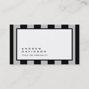 Black White Grey Striped Pattern Business Card