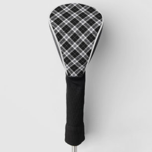 Black White & Grey Tartan Plaid Golf Head Cover