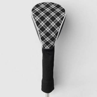 Black White & Grey Tartan Plaid Golf Head Cover