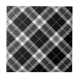 Black White & Grey Tartan Plaid Tile