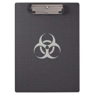 Black White & Grey Toxic Carbon Fibre Clipboard