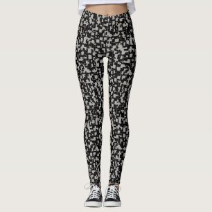 Black White Grey Trendy Pattern Leggings