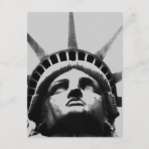 Black & White Greyscale Statue of Liberty Postcard