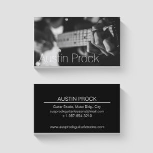 Black & White Guitar Teacher Business Card