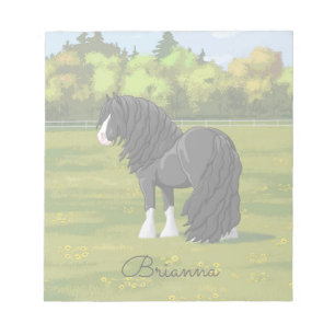 Black & White Gypsy Vanner Tinker Draught Horse Notepad
