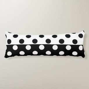 Black White Half Colour Split Inverse Polka Dots Body Cushion
