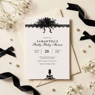 Black & White Halloween Baby Shower Invitation