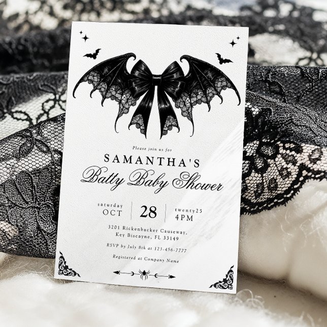 Black & White Halloween Baby Shower Invitation (Creator Uploaded)