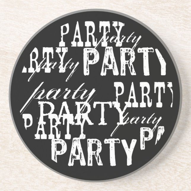 Black white Halloween party coasters (Front)