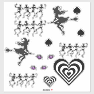 black/white halloween set