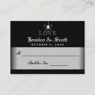 Black White Halloween Spider Wedding Seating Cards