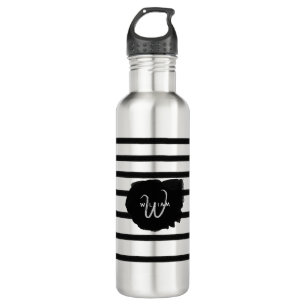 Black & White Hand Drawn Lines 710 Ml Water Bottle