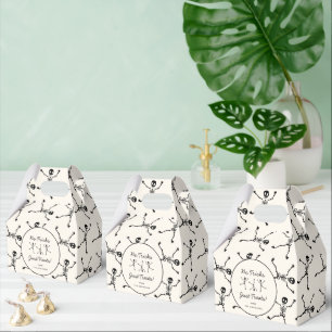 Black & White Hand Drawn Skeleton Halloween Favour Box